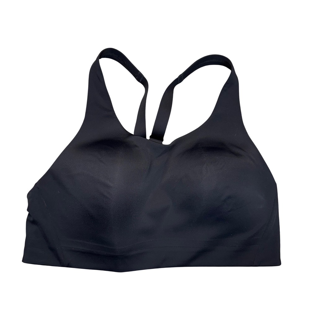 Athleta Advance Sports Bra Womens 34C Black Excellent High Impact T-Back